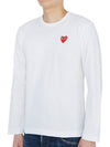 Red Heart Wappen Long Sleeve T-Shirt White - COMME DES GARCONS - BALAAN 3