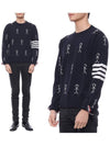 Mr. Thom Icon Diagonal Knit Top Navy - THOM BROWNE - BALAAN 3