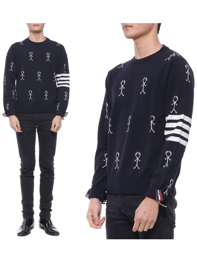 Mr. Thom Icon Diagonal Knit Top Navy - THOM BROWNE - BALAAN 2