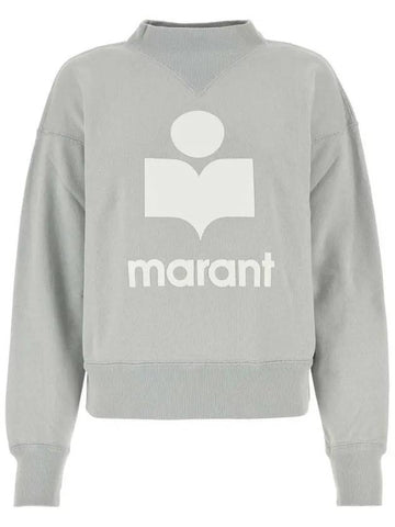 MOBY Velvet Logo Sweatshirt Light Blue Ecourt SW0003FA A1M07E LUEC - ISABEL MARANT - BALAAN 1