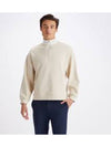 Rib Collar French Terry Quarter Zip Pullover Long Sleeve T-shirt Beige - G/FORE - BALAAN 4