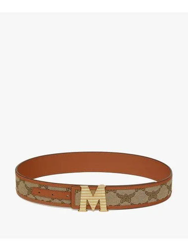 Claus Fluted M Loretos Jacquard Reversible Leather Belt Brown - MCM - BALAAN 1