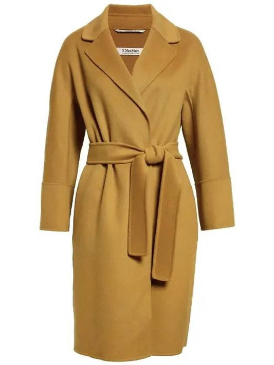 Women's Arona Belt Virgin Wool Single Coat Yellow - MAX MARA - BALAAN 2