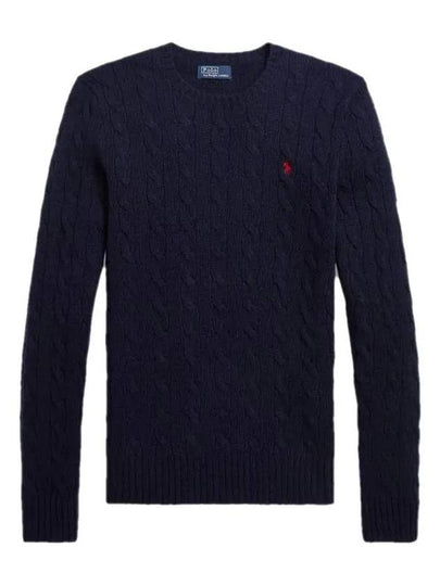 Embroidered Logo Pony Cable Knit Top Navy - POLO RALPH LAUREN - BALAAN 2