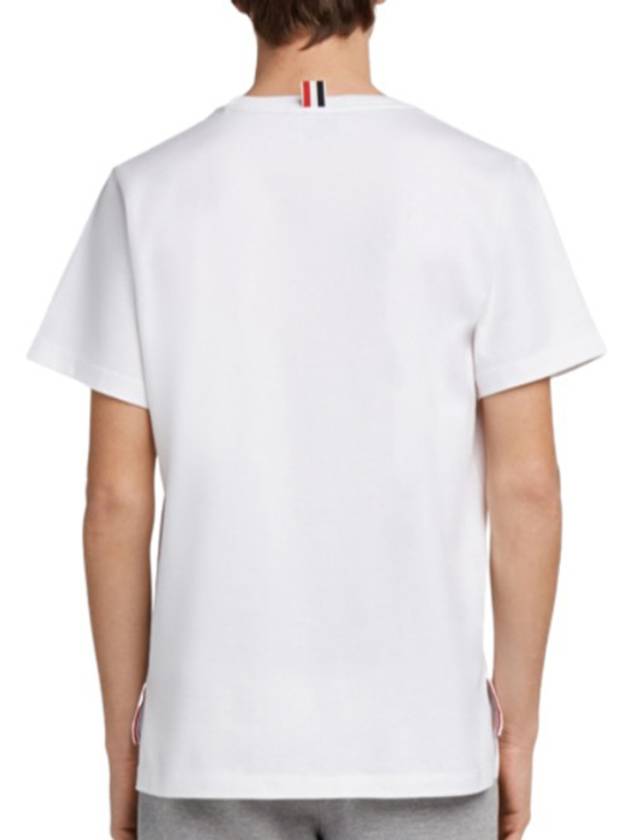 Men's Side Slit Relaxed Short Sleeve T-Shirt White - THOM BROWNE - BALAAN 6