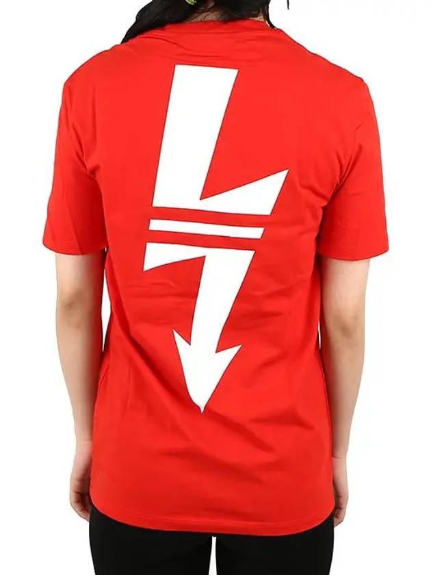 Women s Big Lightning Short Sleeve T Shirt Red PBJT478A - NEIL BARRETT - BALAAN 5