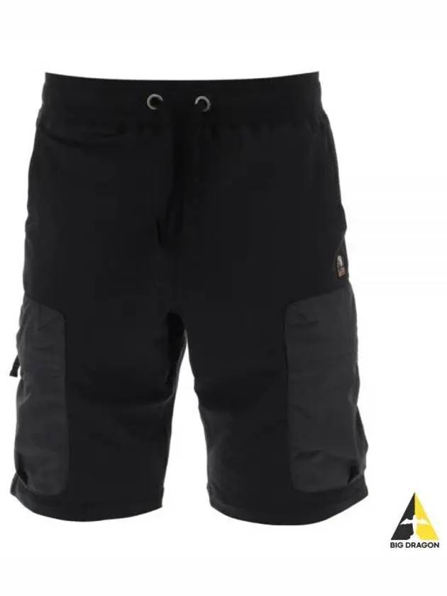 Men's Logo Patch Cargo Bermuda Shorts Black - PARAJUMPERS - BALAAN 2