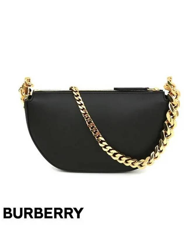 Mini Leather Zipper Olympia Shoulder Bag Black - BURBERRY - BALAAN 4