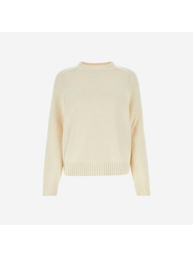 Parksville Baby Cashmere Crew Neck Knit Top White Titanium - LORO PIANA - BALAAN 1