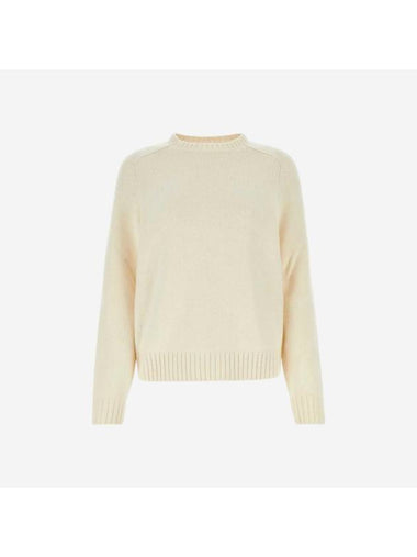 Parksville Baby Cashmere Crew Neck Knit Top White Titanium - LORO PIANA - BALAAN 1