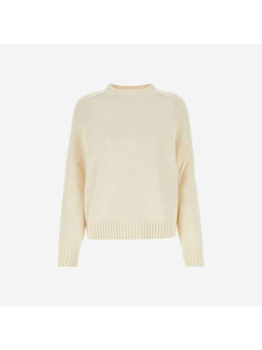 Parksville Baby Cashmere Crew Neck Knit Top White Titanium - LORO PIANA - BALAAN 1