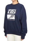 Motion Club Crew Neck Cotton Sweatshirt Navy - SPORTY & RICH - BALAAN 3