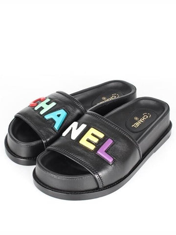 Multicolor rainbow logo mule slippers 36 230 - CHANEL - BALAAN 1