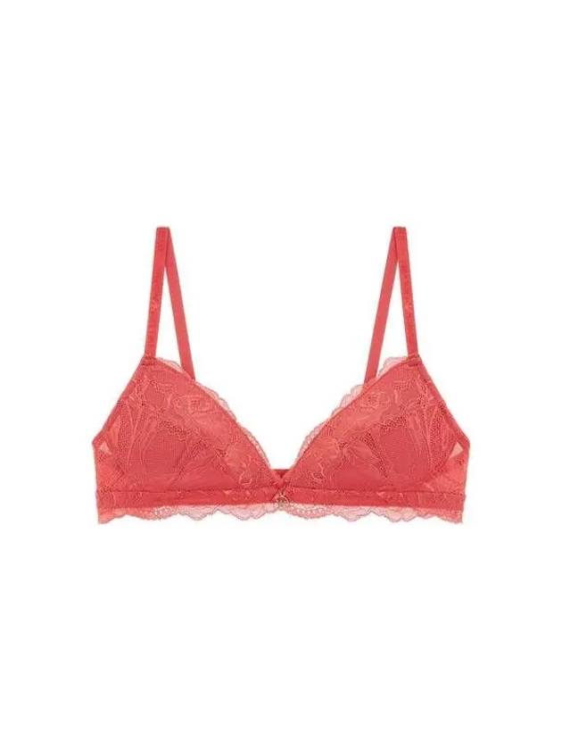 UNDERWEAR Women's Flower Lace Padded Triangle Bra Light Red 270401 - EMPORIO ARMANI - BALAAN 1