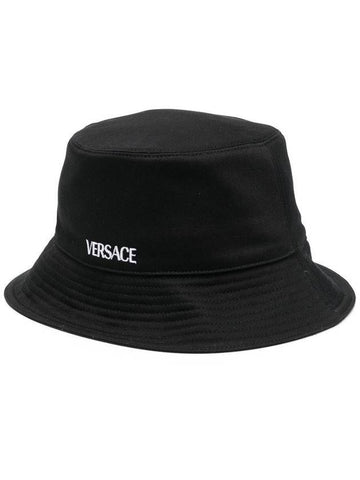 logo bucket hat black - VERSACE - BALAAN 1