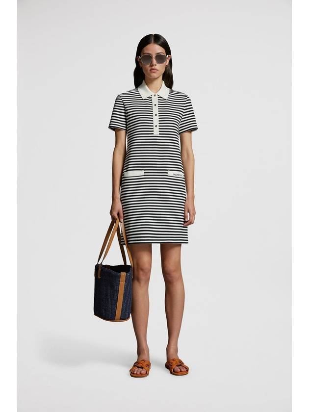 Striped polo short dress black white - MONCLER - BALAAN 3