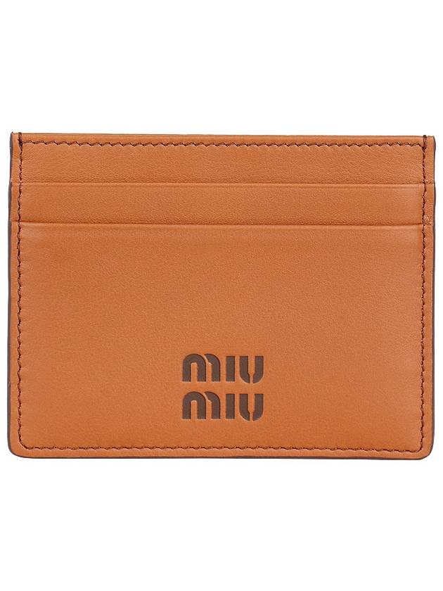 Leather Card Wallet Brown - MIU MIU - BALAAN 2