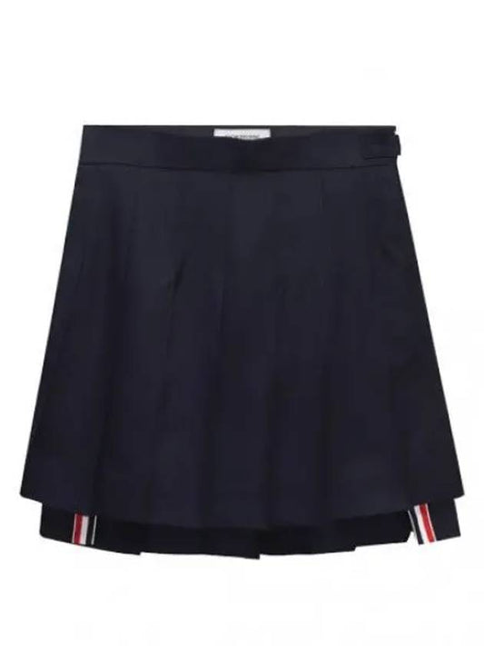 Skirt RWB tab dropback super 120 count wool pleated short skirt - THOM BROWNE - BALAAN 1