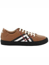 Chevron Check Leather Low Top Sneakers Brown - BURBERRY - BALAAN 7