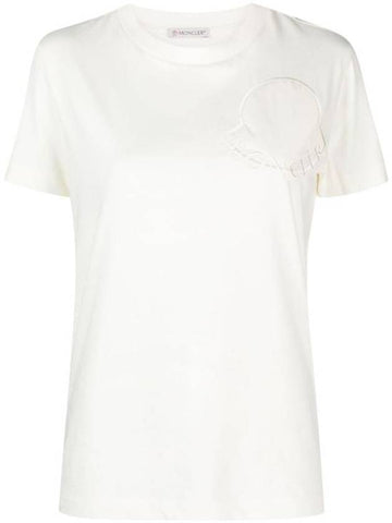 Logo Patch Cotton Short Sleeve T-Shirt White - MONCLER - BALAAN 1