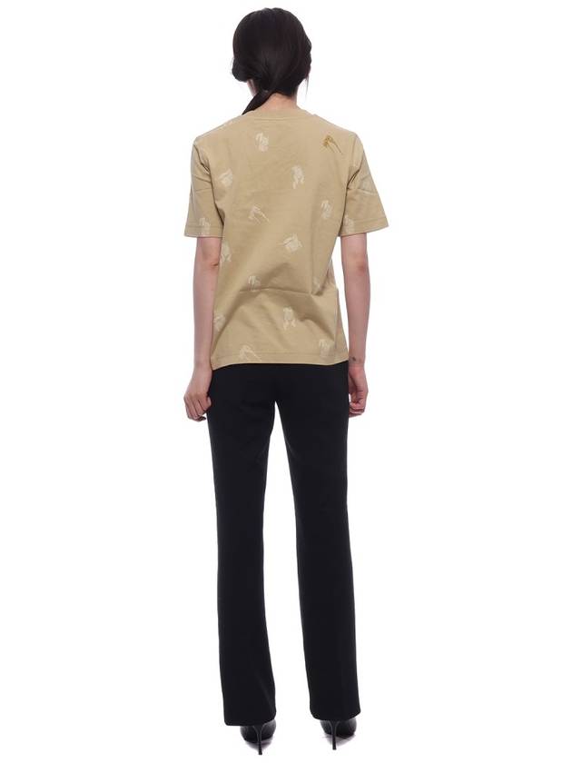 EKD Print Cotton Short Sleeve T-Shirt Flax - BURBERRY - BALAAN 6