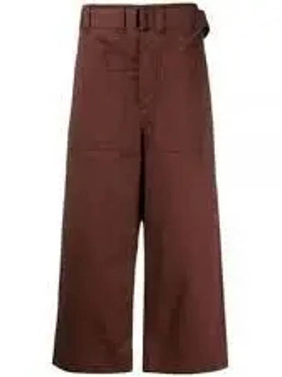 Belted Pocket Crop Pants  Brown - LEMAIRE - BALAAN 2