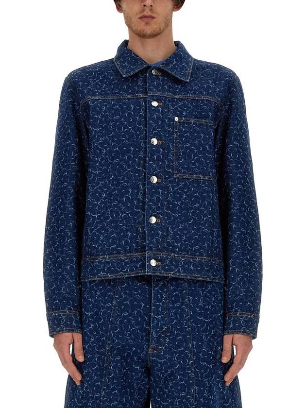 Maison Kitsune geometric pattern denim jacket MM02112WW5024 - MAISON KITSUNE - BALAAN 2