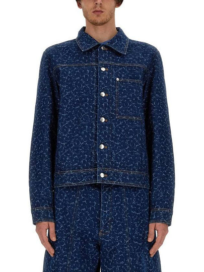 Maison Kitsune geometric pattern denim jacket MM02112WW5024 - MAISON KITSUNE - BALAAN 2