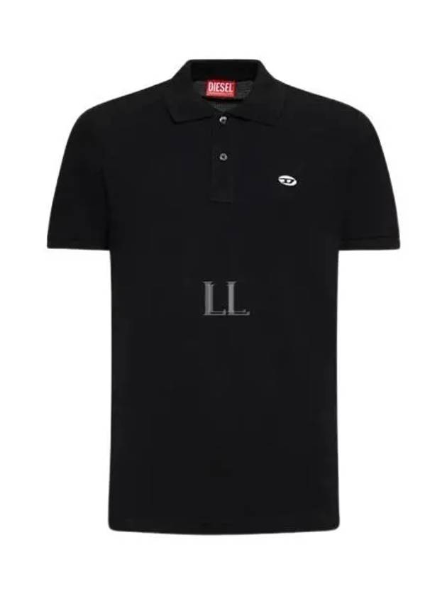 Slim Fit Organic Cotton Polo Shirt Black - DIESEL - BALAAN 2