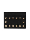 Rockstud Card Wallet Black - VALENTINO - BALAAN 1