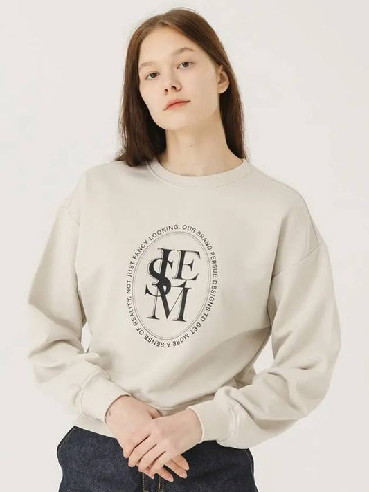 Brushed Options LESM Two Lines Logo Sweat Shirts GREIGE - LE SOLEIL MATINEE - BALAAN 3