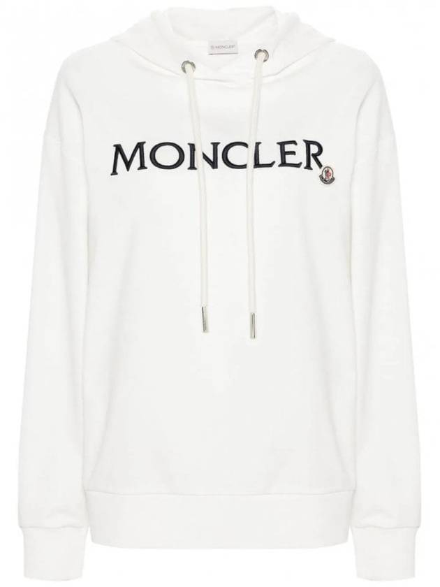 Embroidered Logo Hoodie White - MONCLER - BALAAN 2