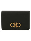 Gancini Leather Card Wallet Black - SALVATORE FERRAGAMO - BALAAN 2