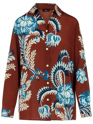 Etro Burgundy Silk Shirt - ETRO - BALAAN 1