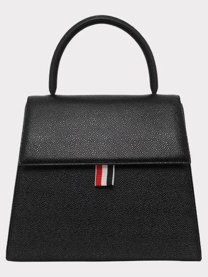 Trapeze Leather Tote Bag Black - THOM BROWNE - BALAAN 2