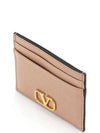 V Logo Signature Card Wallet Rose Cannelle - VALENTINO - BALAAN 5