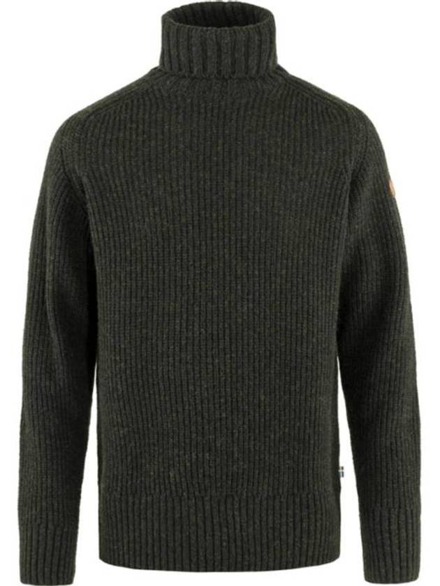 Men's Ovik Roller Neck Sweater Dark Olive - FJALL RAVEN - BALAAN 2