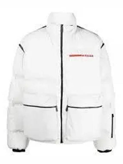 Logo Nylon Convertible Down Padded Jacket White - PRADA - BALAAN 2