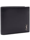 Tiny Cassandre East West Wallet in Matte Leather Black - SAINT LAURENT - BALAAN 4