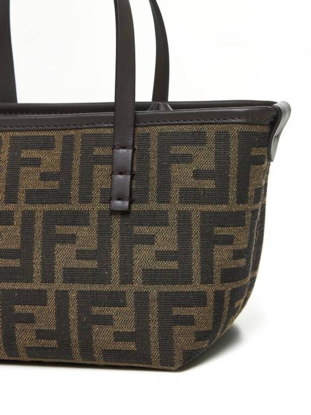 Roll FF Jacquard Mini Tote Bag Brown - FENDI - BALAAN 5