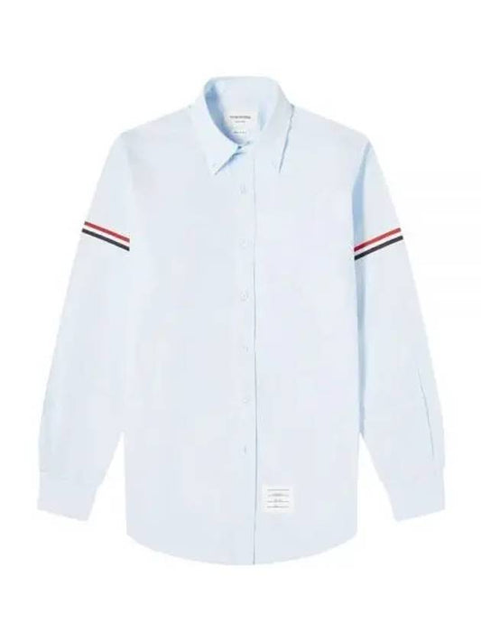 Men's Poplin Grosgrain Armband Classic Long Sleeve Shirt Blue - THOM BROWNE - BALAAN 2