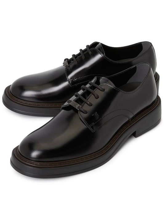 Lace-Up Leather Derby Black - TOD'S - BALAAN.