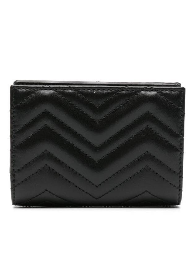 GG Marmont Matelasse Leather Half Wallet Black - GUCCI - BALAAN 3