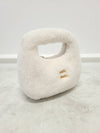 White shearling gold logo Wander hobo bag - MIU MIU - BALAAN 3