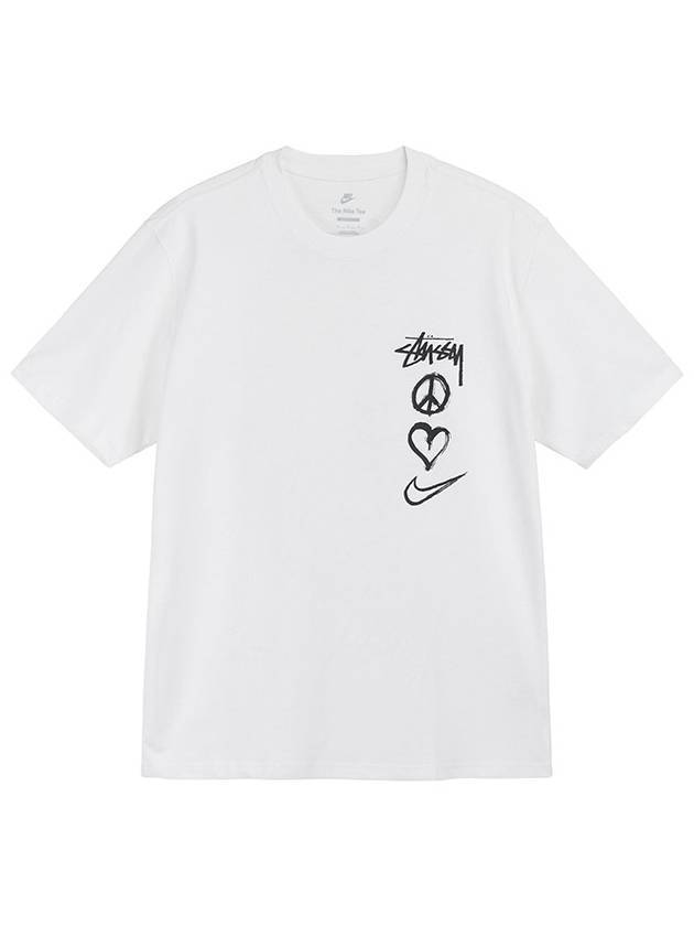 Peace Love Swoosh Short Sleeve T-Shirt White - NIKE - BALAAN 1