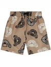 Kids Thomas Bear Cotton Swim Shorts Brown - BURBERRY - BALAAN 2