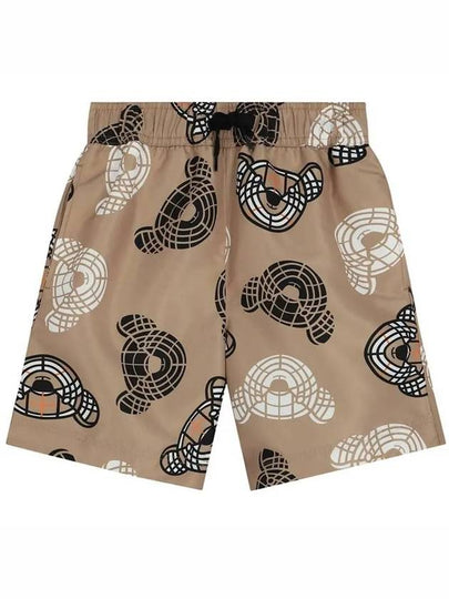 Kids Thomas Bear Cotton Swim Shorts Brown - BURBERRY - BALAAN 2