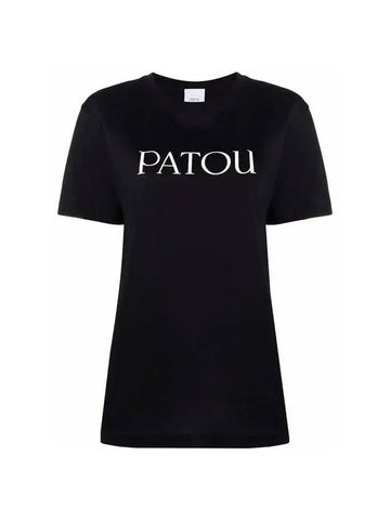 Logo Cotton Short Sleeve T-Shirt Black - PATOU - BALAAN 1