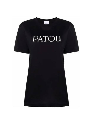 Logo Cotton Short Sleeve T-Shirt Black - PATOU - BALAAN 1