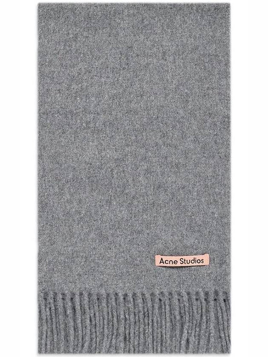 Wool Fringe Muffler Grey Melange - ACNE STUDIOS - BALAAN 2